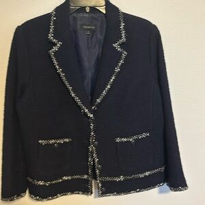 Talbots jacket with a great textured fabric and fun trim.